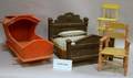 Eleven Pieces of Assorted Painted and Unfinished Wood Doll Furniture