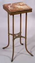 Renaissance Revival Moorishstyle Gilt Metal and Onyx Stand