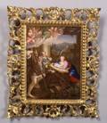 German Painted Porcelain Plaque of the Adoration in the Manger