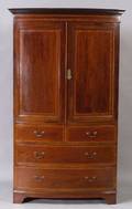 Regency Inlaid Mahogany Linen Press