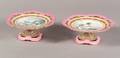 Pair of Porcelain Handpainted Compotes