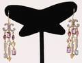 Ladies 14k Gold Earrings w Semiprecious Stones