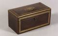 Late Regency Ebony Coromandel Veneered and Brass Inlaid Tea Caddy