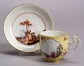 Meissen Porcelain Yellow Ground Cup and Saucer