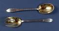 Pair of Tiffany  Co Feather Edge Sterling Salad Servers