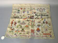 Unframed wool needlework dated 1870