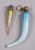 Two Victorian Art Glass Perfume Vials