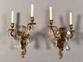 Pair of Louis XVStyle Gilt Metal Two Light Sconces
