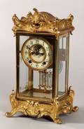 American Gilt Metal Rococo Revival Mantel Clock