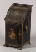 Floral Painted Tole Coal Bin