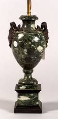 Continental Empirestyle Green Marble Urn Form Lamp Base
