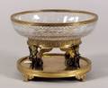 Empirestyle Bronze and Colorless Cut Glass Centerbowl