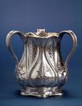 Early Gorham Martele 950 Silver Threehandled Loving Cup