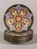Seven Art Nouveau Style Porcelain Plates