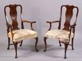 Set of Four Queen Anne Style Mahogany Armchairs