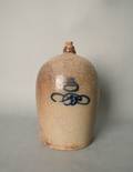 Stoneware jug with cobalt design