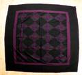 Amish wool crepe quilt in a nine patch variation in purple and black
