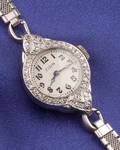 Art Deco Ladys Platinum and Diamond Wristwatch Elgin