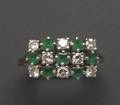 18kt White Gold Emerald and Diamond Ring
