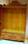 Late Victorian Pressed Oak Open Bookcase over Two Short Drawers
