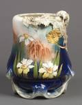 Austrian Art Nouveau Handpainted Ceramic Footed Vase