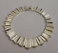Large Taxco Silver Linenfold Link Fringe Necklace