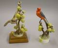 Pair of Royal Worcester Porcelain Vermillion Flycatchers