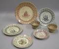 Sevenpieces of English Transfer Neptune Pattern Staffordshire Tableware