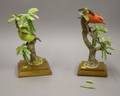 Pair of Royal Worcester Scarlet Tanagers