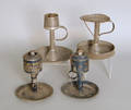 Pair of Samuel Davis tin oil lamps