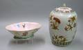Chinese Export Porcelain Lidded Urn and a Shaped Footed Bowl