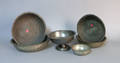 Four pewter basins