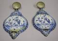 Pair of Delft Blue and White Wall Sconce Plaques