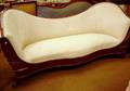 Empire Upholstered Carved and Inlaid Mahogany Veneer Sofa
