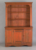 American pine one piece stepback cupboard late 18th c