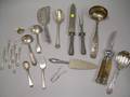 Group of Fifteen Assorted Silver Plated Flatware and Three Sterling and Coin Silver Flatware Items
