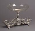 Victorian Aesthetic Silver Plated Console Stand with Colorless Glass Bowl