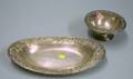 S Kirk and Son Repousse Sterling Silver Bread Tray and Footed Bowl