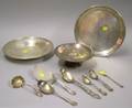 Three Sterling Silver Hollowware Items and Seven Pieces of Sterling and Coin Silver Flatware