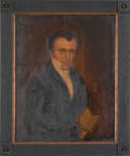 American oil on panel folk portrait ca 1830
