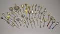 Collection of Approximately Fortythree Sterling Silver and Metal Souvenir and Demitasse Spoons