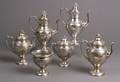 Sixpiece Meriden Britannia Co Victorian Silver Plated Tea and Coffee Service