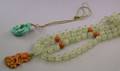 Jade and Coral Bead Pendant Necklace and a Carved Turquoise Pendant Necklace