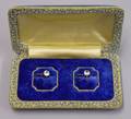 Early 20th Century Boxed Pair of Gold and Paste Earrings