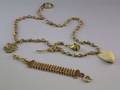 14kt Gold Watch Fob and 14kt Gold Watch Chain with Two Gold Nugget Fobs