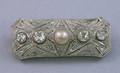 Edwardian 10kt Gold Pearl and Diamond Brooch