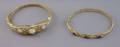 Two 14kt Gold and Gemset Bangles