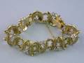 14kt Gold and Diamond Acanthus Leaf Link Bracelet