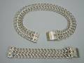 Large Taxco Sterling Silver Necklace and Bracelet Suite