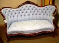 Victorian Rococo Revival Upholstered Carved Walnut Sofa